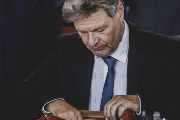 Robert Habeck (Alliance 90/The Greens), Federal Minister for Economic Affairs and Climate Protection and Vice-Chancellor, recorded during the weekly cabinet meeting in Berlin, 26 June 2024