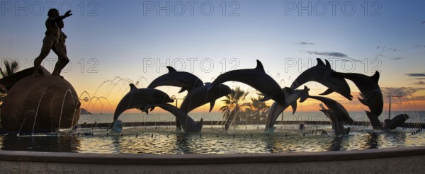 Mazatlan, Mexico-10 April, 2019: Famous Mazatlan sea promenade (El Malecon) with ocean lookouts and scenic landscapes