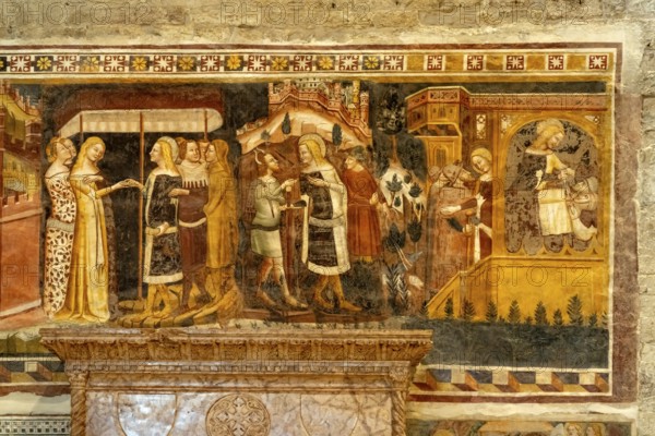 Frescoes in the interior of Trento Cathedral or San Vigilio Cathedral, Trento, Trentino, Italy, Europe