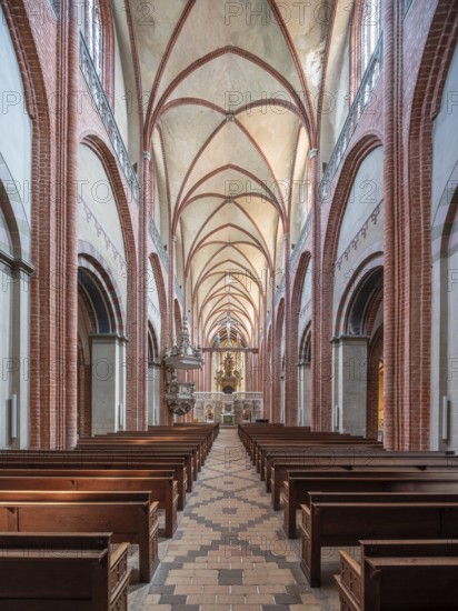 Havelberg Cathedral of St Mary, interior, Brick Gothic, Hanseatic town of Havelberg, Saxony-Anhalt, Germany, Europe