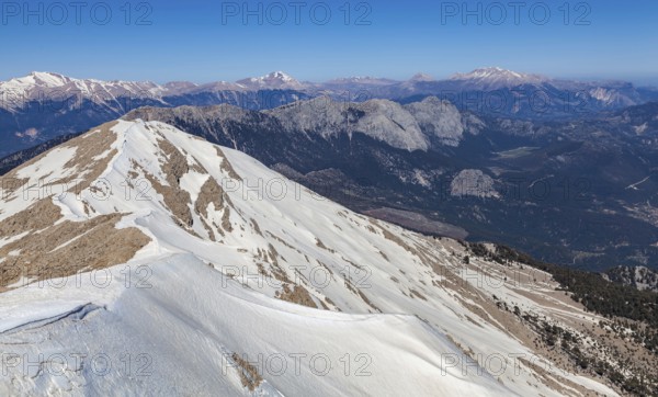 View from Tahtali Dagi over the Taurus Mountains, Turkey, Asia