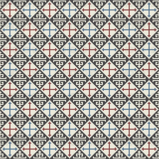 Traditional Georgian folk art embroidery vector pattern