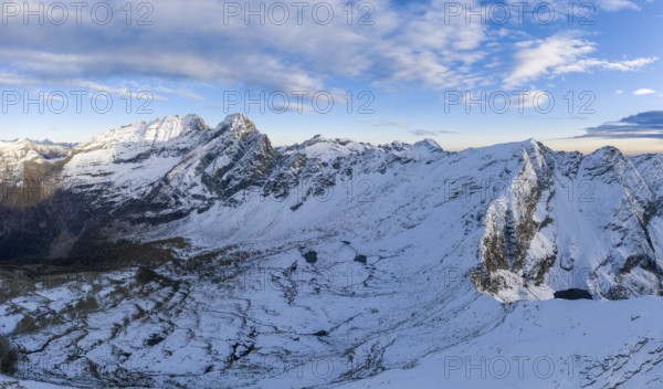 Aerial view over the mountains of Val Pontirone and Alpe di Cava in the canton of Ticino, Switzerland, Europe