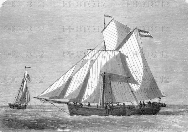 Germania, a North German research vessel that served as the main ship in the Second German North Polar Expedition in 1869-70, Germany, Historic, digitally restored reproduction of an original 19th century artwork, exact original date unknown, Europe