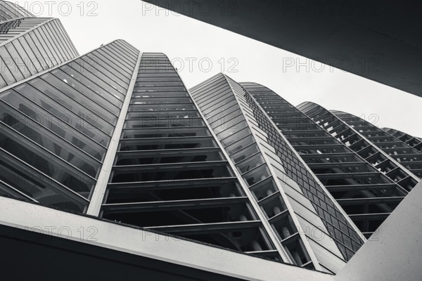 Architecture and buildings in Black and White over City of Arts and Sciences in Valencia, Spain, Europe