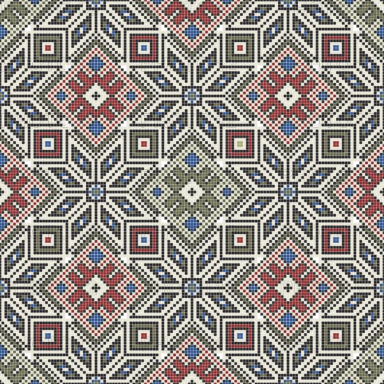 Traditional Georgian folk art embroidery vector pattern