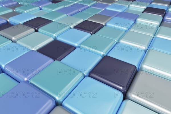 Abstract background of multicolored colorful blue shades cubes