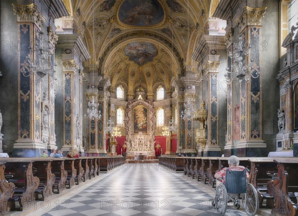 Interior, Cathedral of the Assumption of the Blessed Virgin Mary and St. Cassian, Bressanone Cathedral, Brixen, Bressanone, South Tyrol, Trentino, Italy, Europe