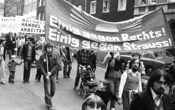DGB May Day demonstration on 01.05.1980 in Dortmund, Germany, Europe