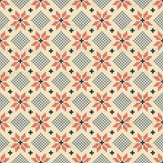 Traditional Latvian embroidery seamless pattern, vector illustration