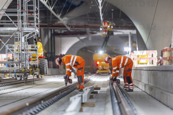 Preparations are underway for the Stuttgart 21 open construction site days, where interested parties can once again find out about the progress of construction work on Germany's largest construction site at Easter. Last year, 120, 000 people came to visit the new main railway station. Stuttgart, Baden-Württemberg, Germany, Europe