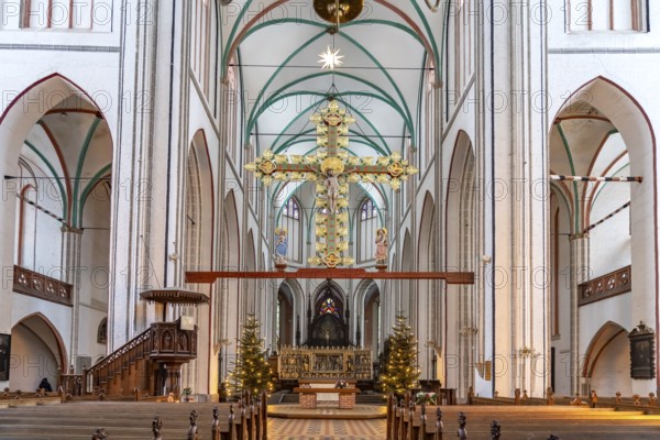 Triumphal cross with Mary and John in Schwerin Cathedral, St Mary's and St John's, state capital Schwerin, Mecklenburg-Western Pomerania, Germany, Europe