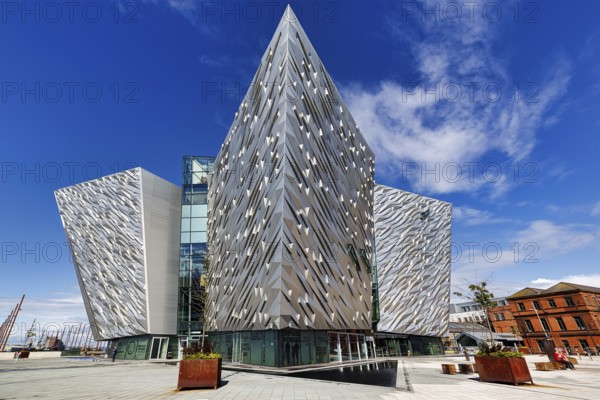 Titanic Belfast Visitor Centre, museum, modern architecture, architect Eric Kuhne, Titanic Quarter, Belfast, Antrim, Northern Ireland, Great Britain
