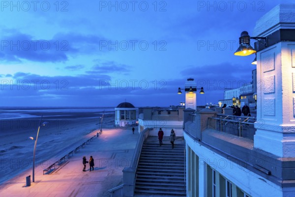 Beach promenade, bandstand, west beach, beach walk, beach, island, East Frisia, winter, season, autumn, Lower Saxony, Germany, Europe