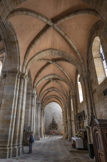 Aisle in Bamberg Cathedral, 1237 re-consecration of the cathedral, Cathedral Square, Bamberg, Upper Franconia, Bavaria, Germany, Europe