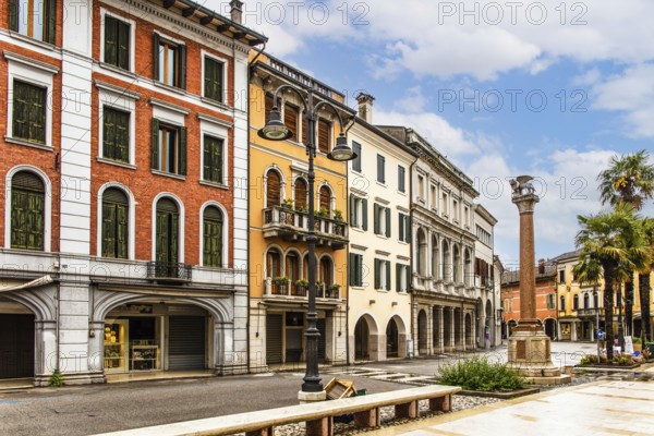 Palaces on the old town streets, medieval old town, Portogruaro, Veneto, Friuli, Italy, Portogruaro, Veneto, Italy, Europe