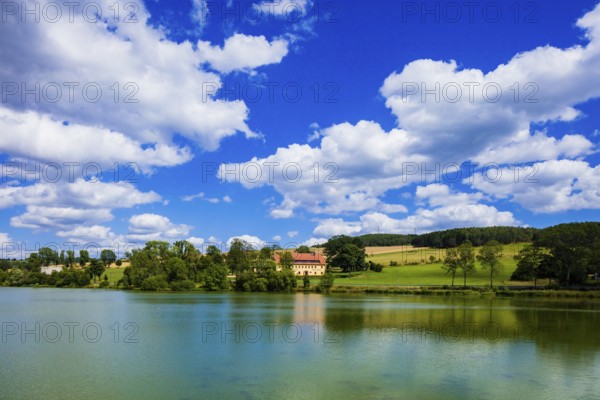 The Dittmannsdorfer Teich is a reservoir of the Freiberg district watercourse in Saxony, Dittmannsdorfer Teich, Dittmannsdorf, Saxony, Germany, Europe