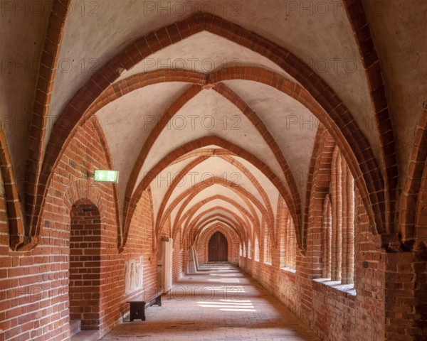 Cloister in Havelberg's St Mary's Cathedral, Brick Gothic, Hanseatic town of Havelberg, Saxony-Anhalt, Germany, Europe