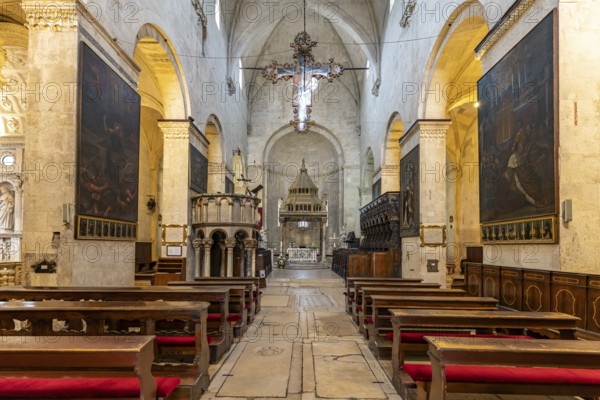 Interior of the Cathedral of St Laurence in Trogir, Croatia, Europe