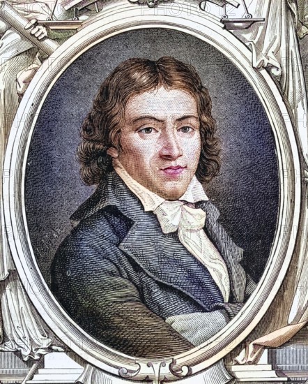 Camille Desmoulins, 1760-1794, French revolutionary and journalist, Historical, digitally restored reproduction from a 19th century original, Record date not stated