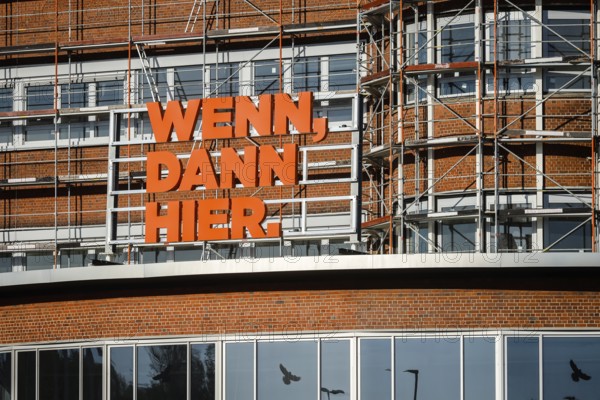 Bochum, Ruhr area, North Rhine-Westphalia, Germany - MARK 51°7, conversion of the former Opel plant Bochum site, the Opel administration building will become part of the O-Werk Innovation Campus, the RUB Ruhr University Bochum is developing a technology campus here, workshops, event areas and co-working workplaces for start-ups and young companies are to be created here