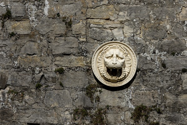 Ornaments on the façades of the Roman baths in Sanssouci Palace Park, Potsdam, Brandenburg, Germany, Europe