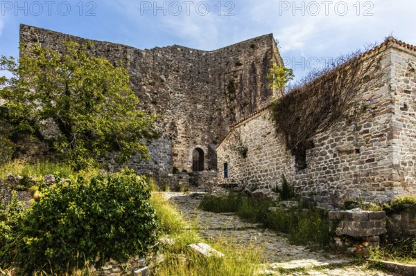 Citadel with the best view over the ruined town of Stari Bar, originally from the 11th century, is one of the most culturally and historically valuable sites in Montenegro, Stari Bar, Montenegro, Europe