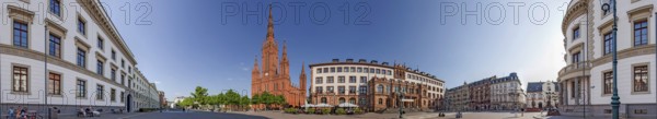 Square in front of the town hall Wiesbaden Panorama Germany