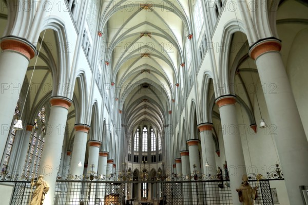 Interior, Altenberg Cathedral, Bergischer Dom, former monastery church of Altenberg Abbey, built by the Cistercians in 1133, Rheinisch-Bergischer Kreis, administrative district of Cologne, North Rhine-Westphalia, Germany, Europe