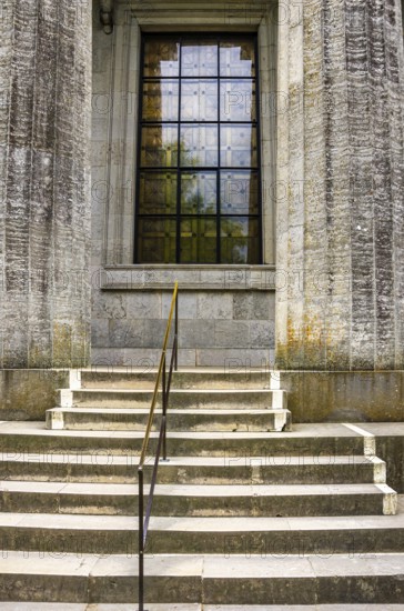Detail of the north façade of the Walhalla Hall of Fame in Donaustauf on the Danube near Regensburg, Bavaria, Germany, Europe