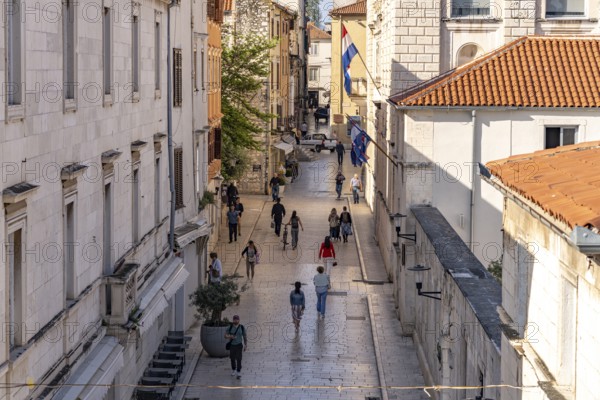 Alley in the old town centre of Zadar, Croatia, Europe