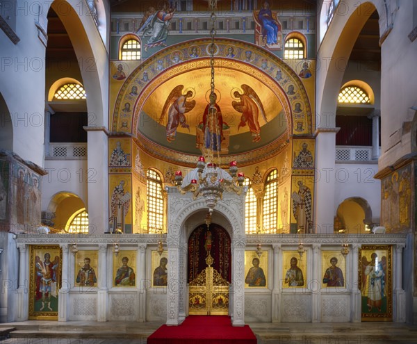 Interior view of Hagios Demetrios Church, also known as Agios Dimtrios or Demetrios Basilica, Thessaloniki, Macedonia, Greece, Europe