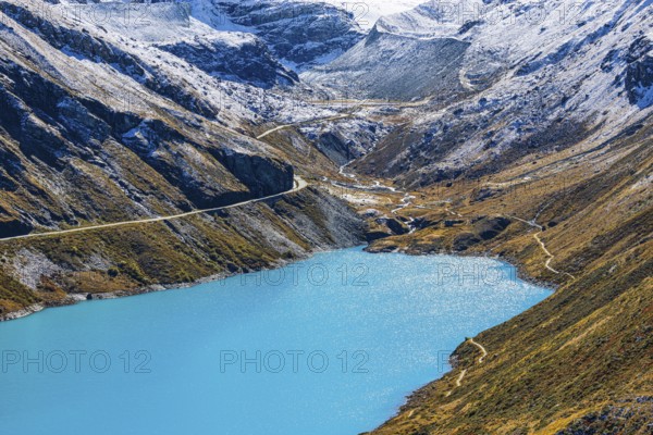 Moiry reservoir, near Grimentz, Val d'Anniviers, Valais Alps, Canton Valais, Switzerland, Europe