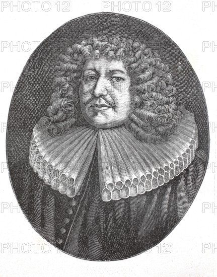 Martin Limburger, 29 January 1637 - 7 February 1692, Nuremberg Protestant pastor and poet in the Pegnesian Order of Flowers, digital reproduction of an original from the 19th century, historical