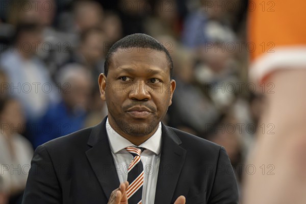 Heidelberg, 04.05.2024: Tyron McCoy, assistant coach of Ratiopharm Ulm, at his team's away game at Academics Heidelberg (easy Credit BBL, German Basketball League)