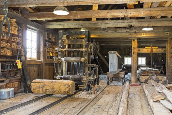 Hydroelectric sawmill in the Seiffen open-air museum, Erzgebirge, Saxony, Germany, Europe