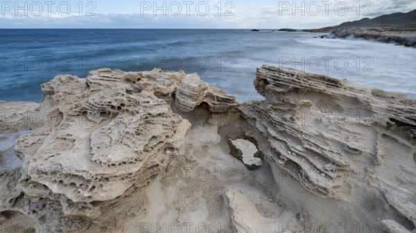 Playa Los Escullos, Cabo de Gata, Los Escullos, Playa del Arco, El Arco beach, Cabo de Gata-Nijar Natural Park, Almeria, Andalusia, Spain, Europe