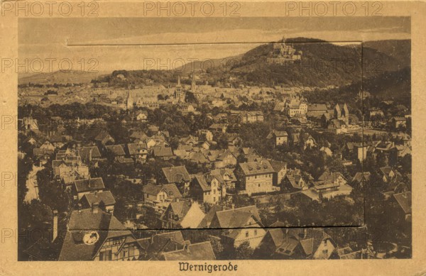 Historical postcard, picture postcard, Wernigerode, Saxony-Anhalt, Germany, digitally enhanced reproduction of an original from around 1900, picture postcard, Europe