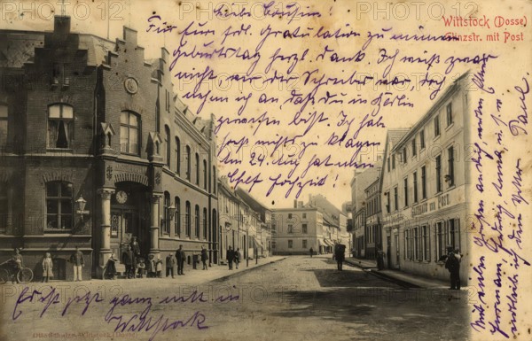 Historical postcard, picture postcard, Witttstock Dosse, Brandenburg, Germany, digitally enhanced reproduction of an original from around 1900, picture postcard, Europe