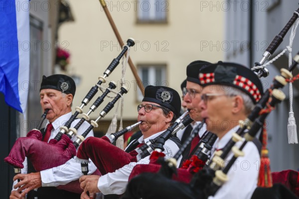 Bagpipe orchestra, Pipe concert, Sigmaringen, Baden-Württemberg, Germany, Europe