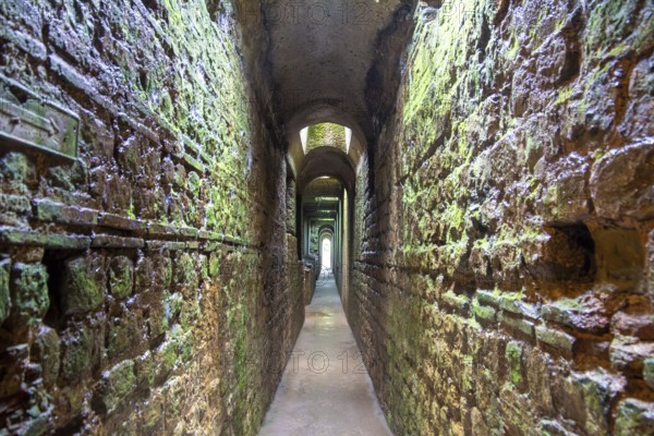 UNSECO World Heritage Site in Trier: underground corridors of the Imperial Baths, remains of an ancient Roman bathing complex
