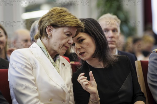 Baiba Braze, Foreign Minister of Latvia, and Annalena Bärbock (Alliance 90/The Greens), Federal Foreign Minister, at the event to mark the first anniversary of the National Security Strategy at the Federal Academy for Security Policy in Berlin, 1 July 2024