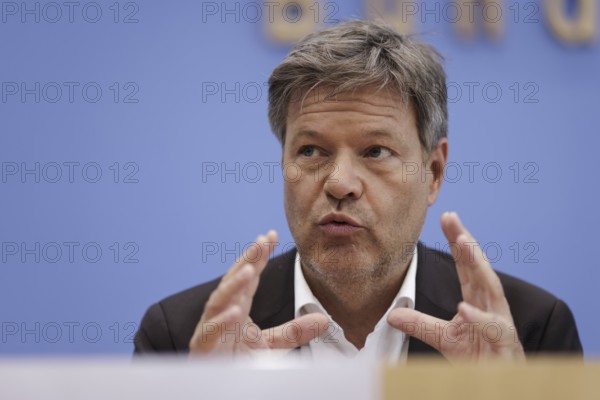 Robert Habeck (Alliance 90/The Greens), Federal Minister for Economic Affairs and Climate Protection and Vice-Chancellor, recorded during the presentation of the Federal Government's 1st Equality Report at the Federal Press Conference in Berlin, 3 July 2024
