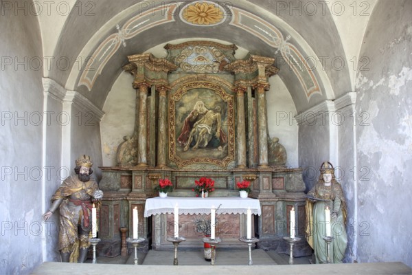 Grotto of the pilgrimage basilica of the Holy Trinity of the Franciscan monastery in Gößweinstein, district of Forchheim, Upper Franconia, Bavaria, Germany, Europe