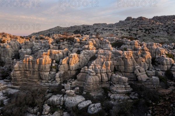 Bizarre limestone rock formations, El Torcal nature reserve, Torcal de Antequera, Malaga province, Andalusia, Spain, Europe