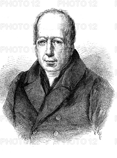 Friedrich Wilhelm Christian Carl Ferdinand von Humboldt, 22 June 1767, 8 April 1835, was a Prussian scholar, writer and statesman, Historical, digital reproduction of an original from the 19th century