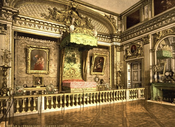 The room of Louis XIV in Versailles, France, ca 1890, Historical, digitally restored reproduction from a 19th century original, Record date not stated, Europe