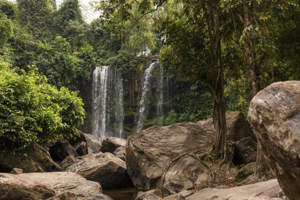Kulen Waterfall, Phnom Kulen National Park, Siem Reap, Cambodia, Asia