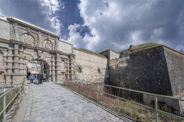 Fortress portal of the Hohenzollern fortress Wülzburg, a historic Renaissance fortress, built between 1588 and around 1610, Wülzburg, Weißenburg, Middle Franconia, m Bavaria, m Germanybd