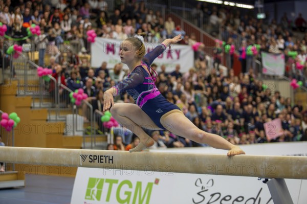 German Gymnastics League (Bundesliga) for woman, 1st competition day 2025 in Mannheim***Silja Stöhr (TG Mannheim) on the balance beam